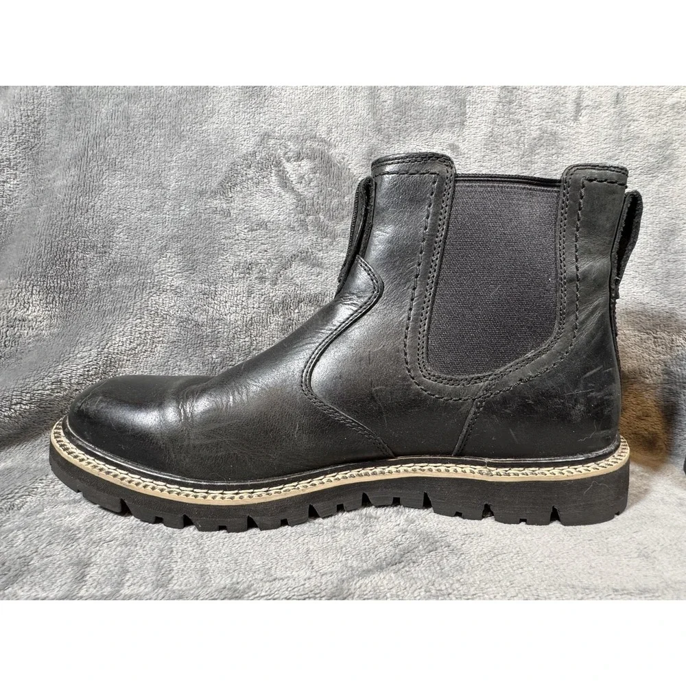 Timberland Boots Mens Size 9.5 Black Leather Ankle Chelsea SensorFlex A1JTA